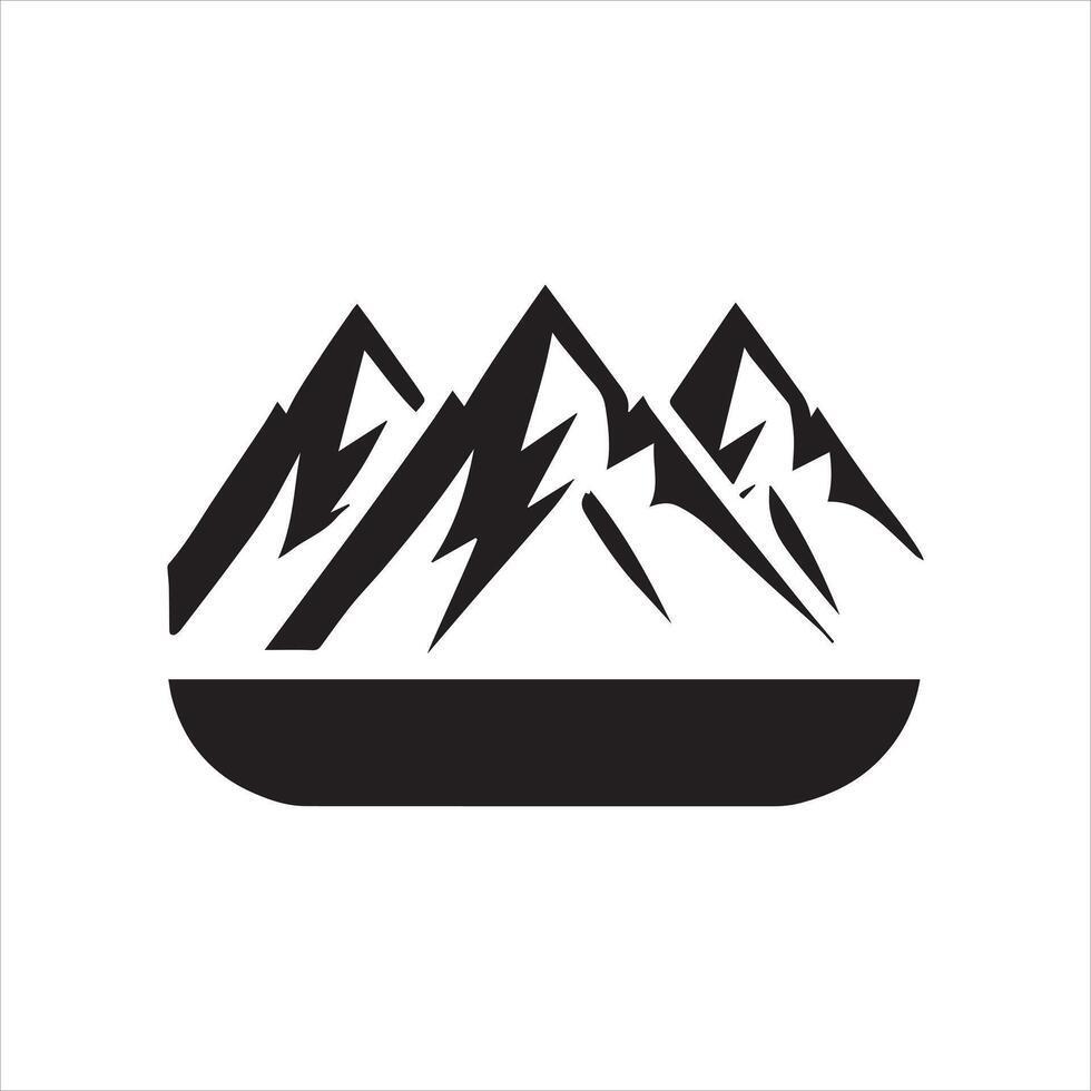 Simple Black and White Mountain Logos vector