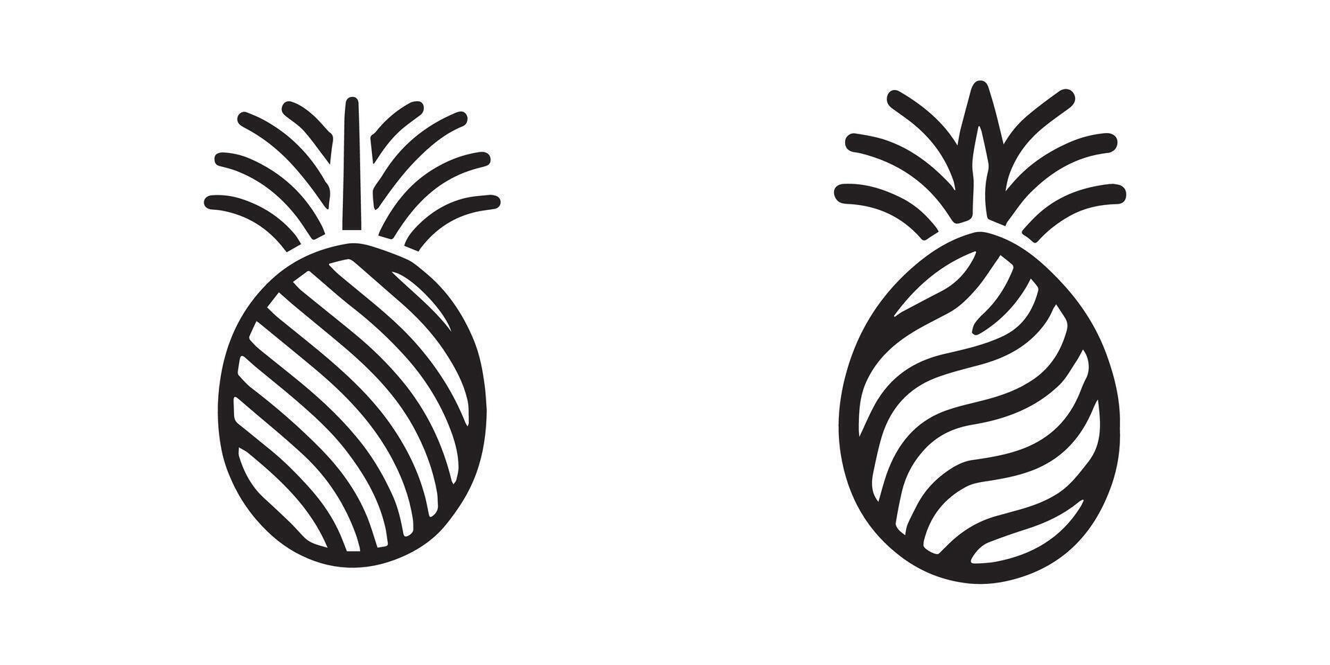 Monochrome Pineapple in Geometric Shapes vector