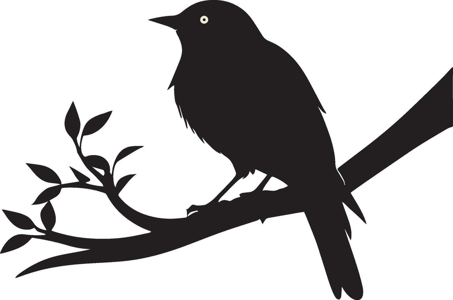 Bird Icon on Branch for project Design vector