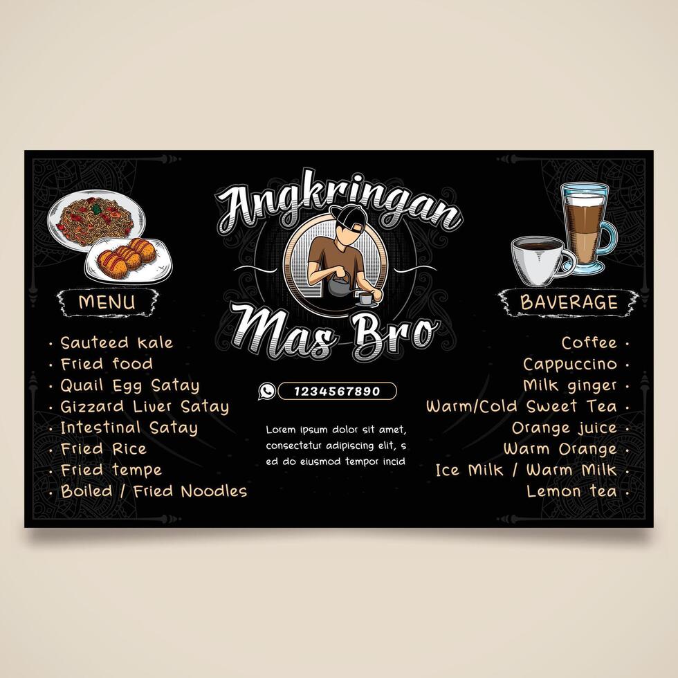 Banner for Coffeeshop with Angkringan Mas bro Logo and Text vector