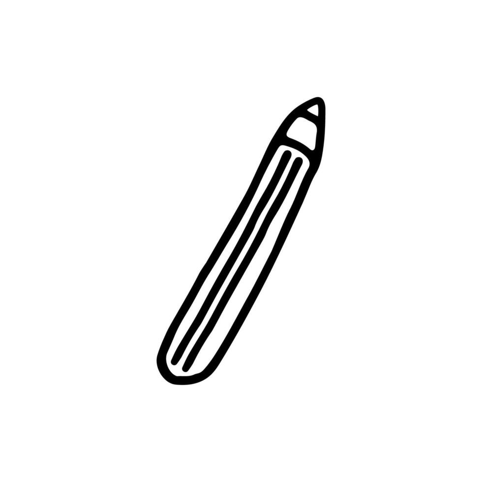 Pencil, rod. Stationery. Scribbles. Hand-drawn. Outline. vector