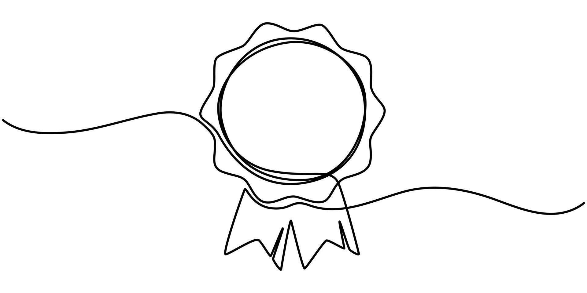 Certified Badge Continuous Line Editable Stroke Line illustration vector