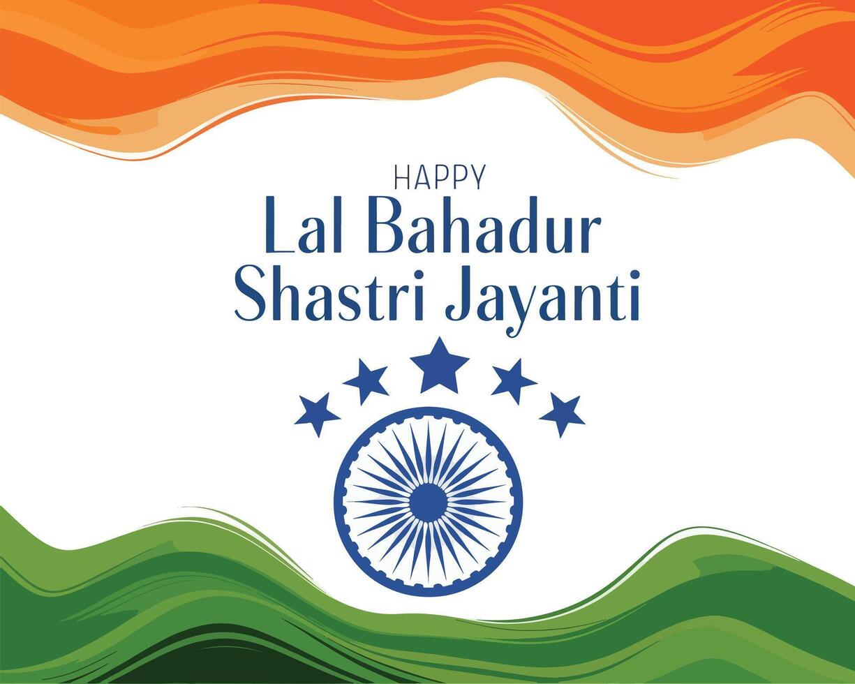 Tri-Color Tribute Lal Bahadur Shastri Jayanti Celebration vector