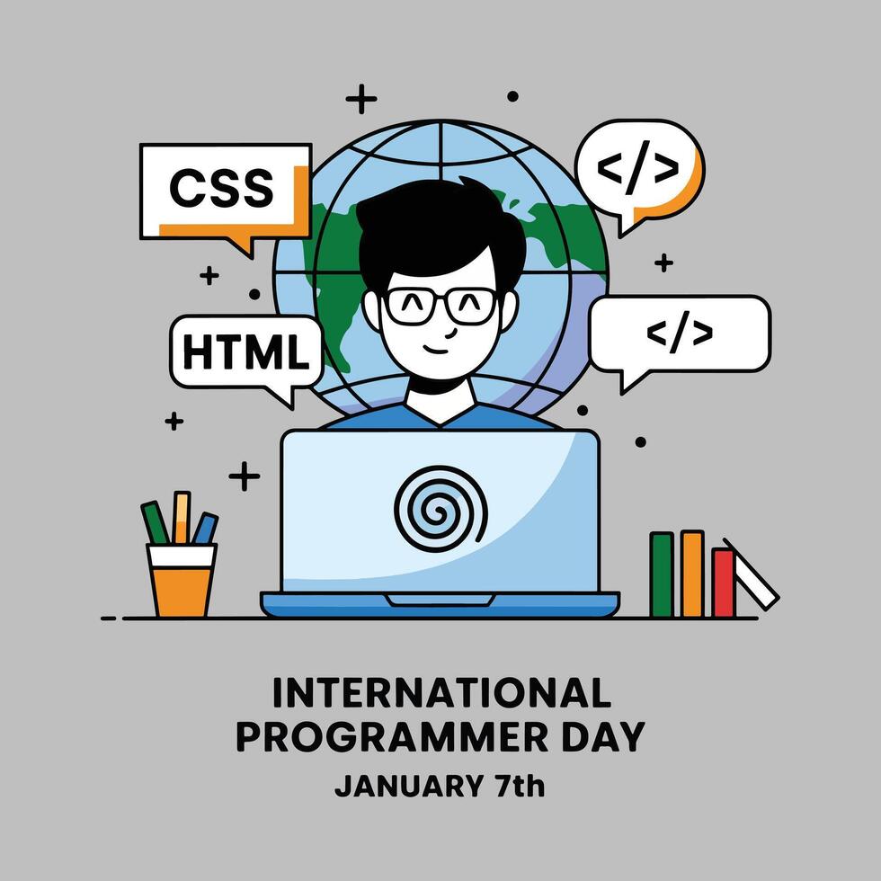 Global Coding Connections International Programmer Day 54083219 Vector ...