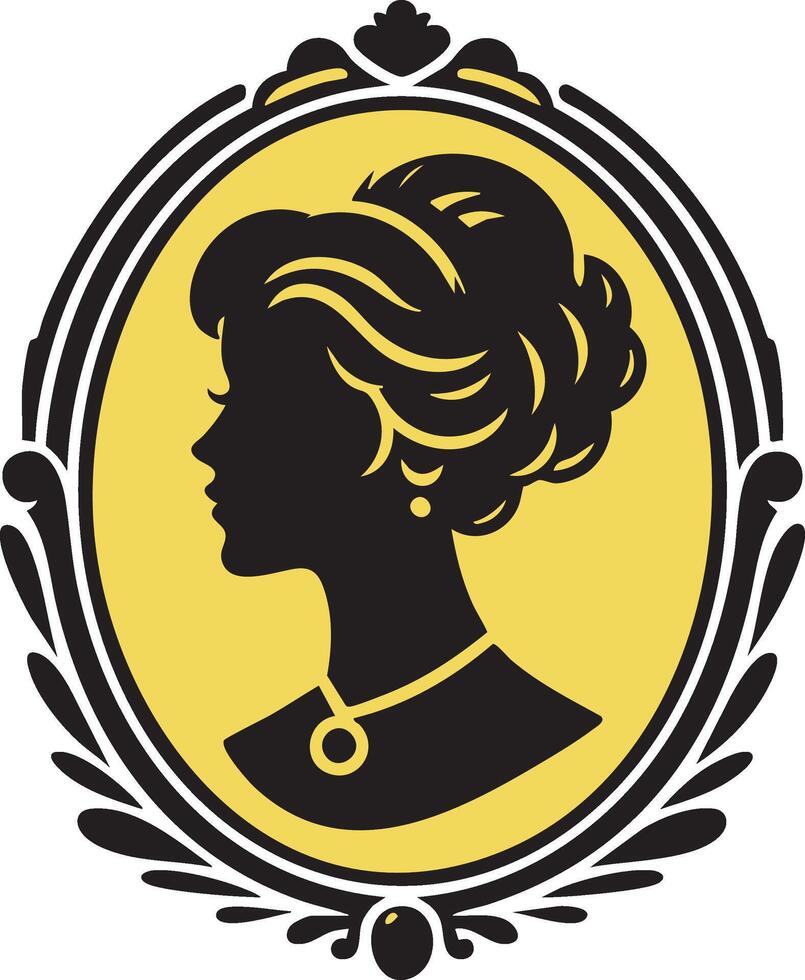 Heirloom Cameo Silhouette for Collectible Graphics vector