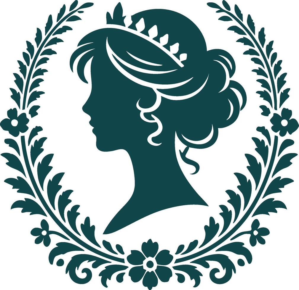 Stylish Cameo Icon for Modern Art Deco vector