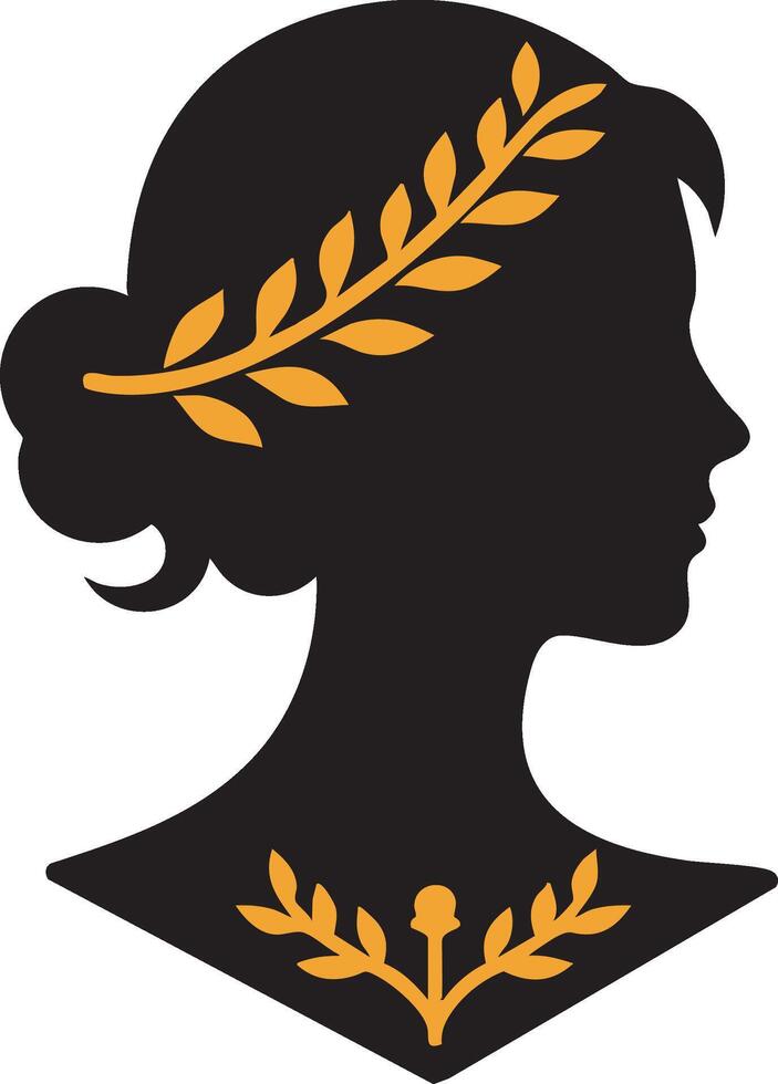 Sophisticated Female Cameo Silhouette for Jewelry vector