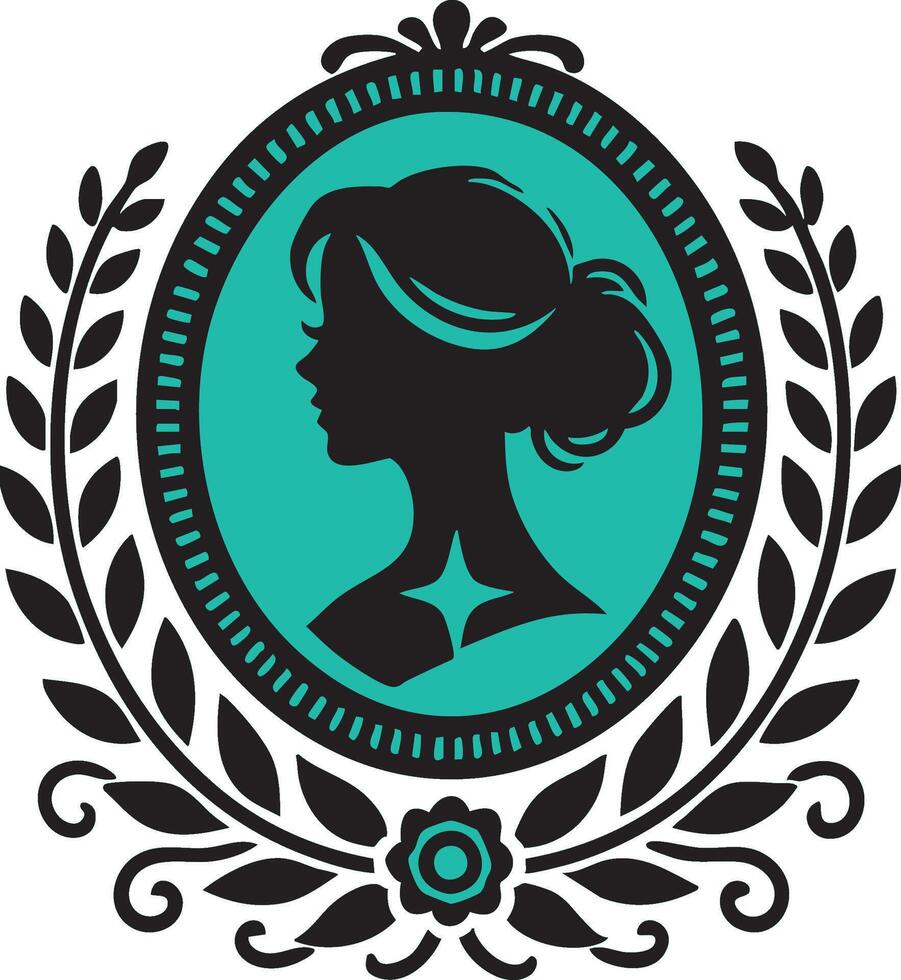 Ornate Profile Cameo for Sophisticated Art vector