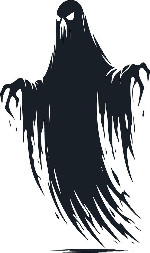 Spooky Ghost Silhouette for Halloween Designs vector