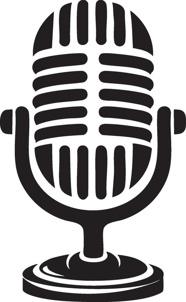 Microphone Silhouette Icon for Audio Projects vector