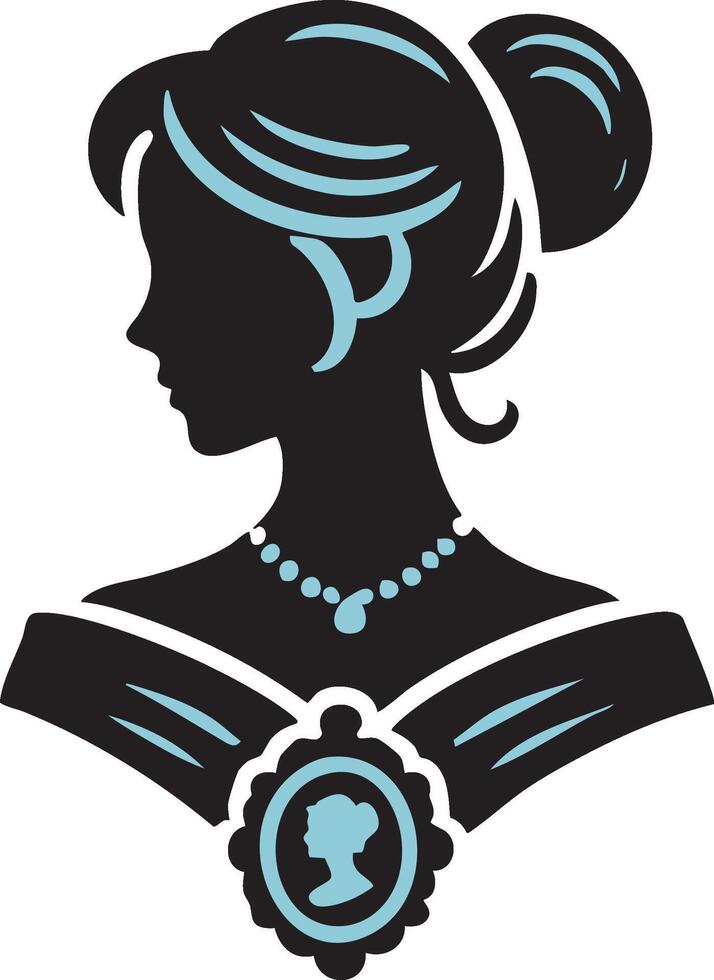 Intricate Cameo Silhouette for Ornamental Use vector