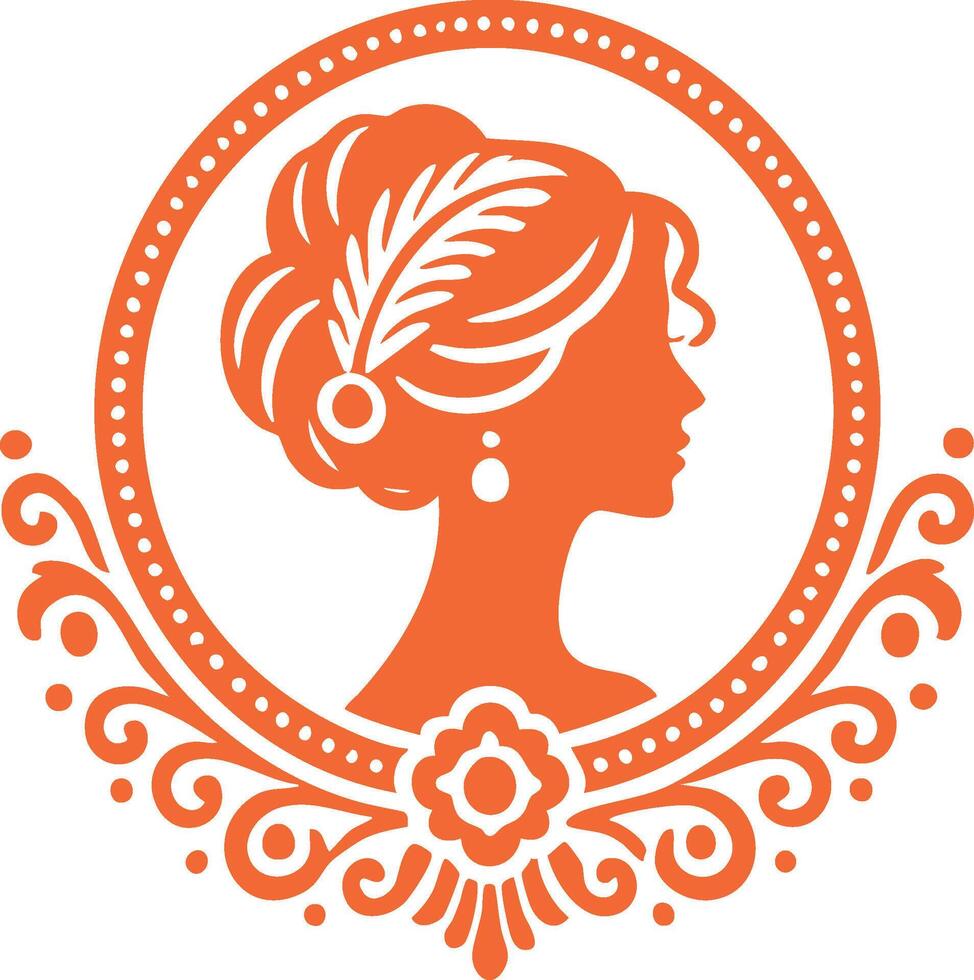 Intricate Cameo Silhouette for Collectible Art vector