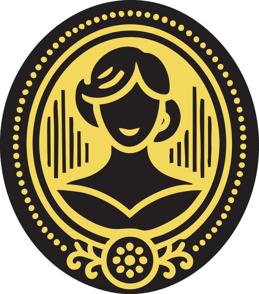 Heritage Victorian Cameo Icon for Unique Designs vector