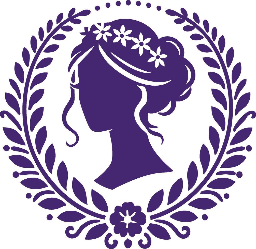 Classical Portrait Cameo for Elegant Art vector