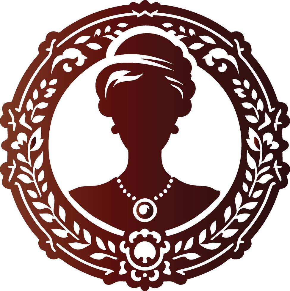 Artistic Victorian Cameo Illustration for Designers vector