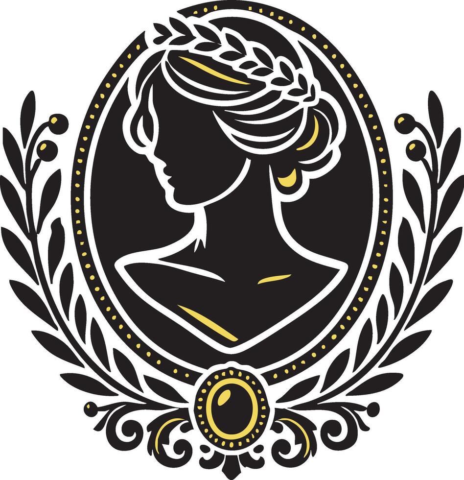Artistic Profile Cameo Silhouette for Branding vector