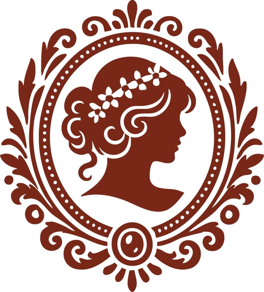 Heirloom-Inspired Cameo for Antique Art vector