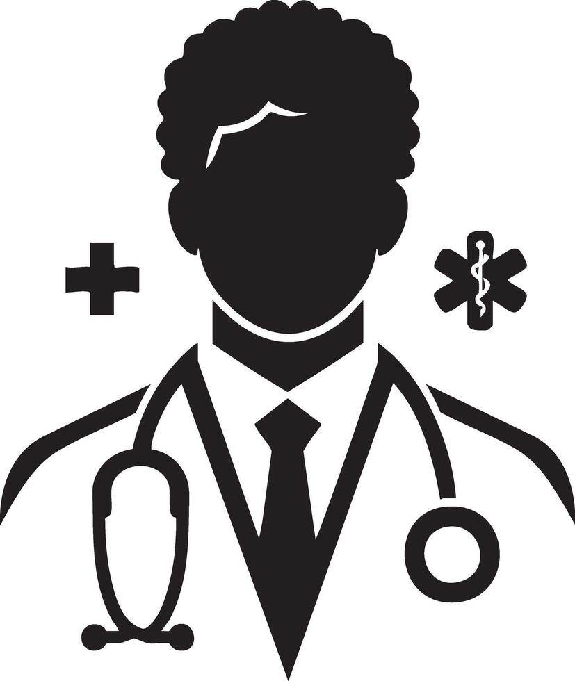 Medical Worker Silhouette for Branding Projects vector