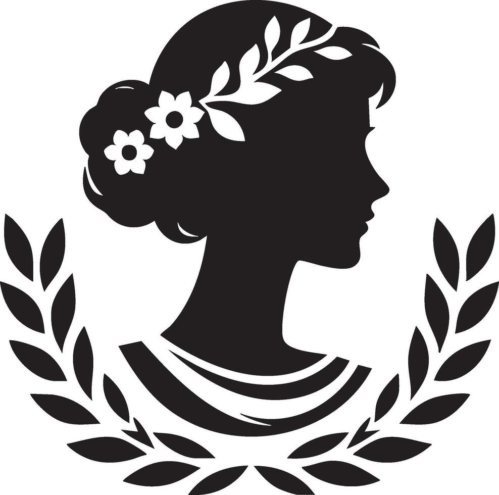 Decorative Antique Cameo Silhouette for Elegant Projects vector