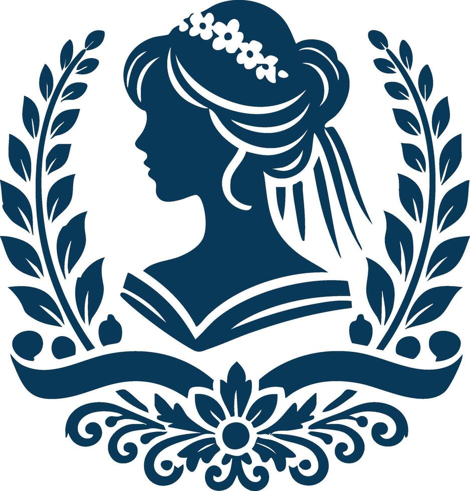 Victorian Profile Cameo for Themed Art vector