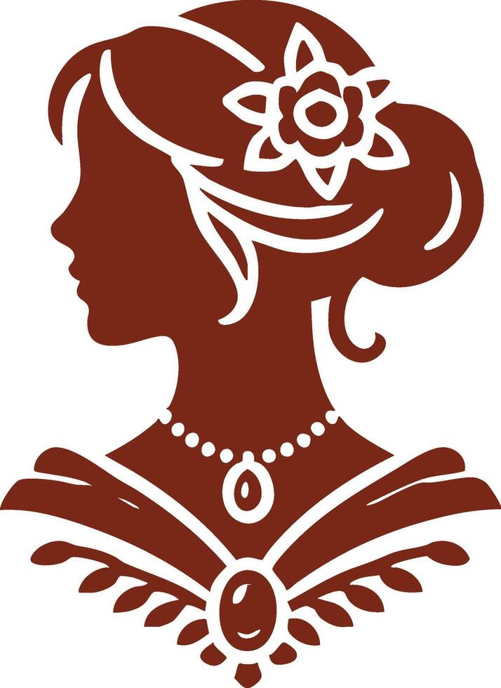 Old-World Cameo Silhouette for Historical Use vector