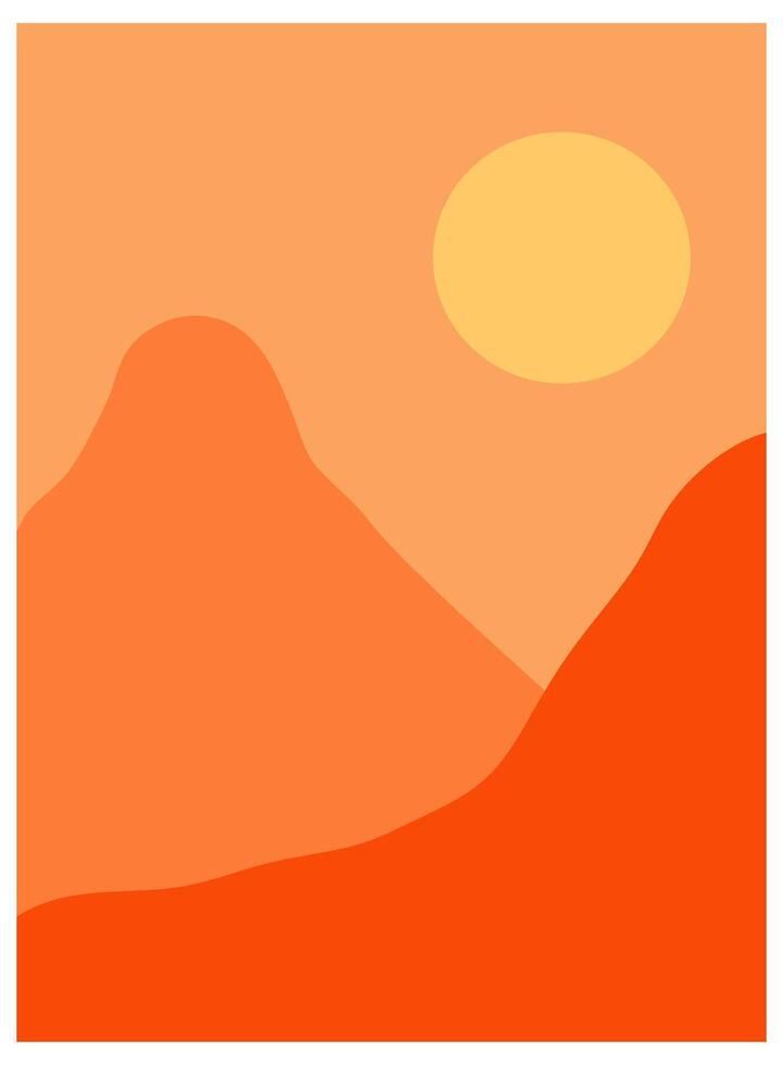 Boho Mountain Wall Decor vector
