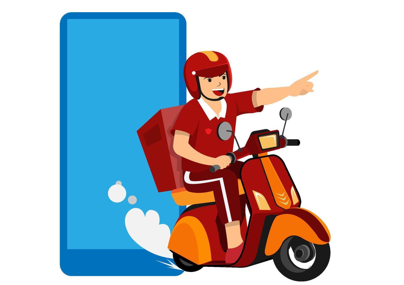 The delivery driver drives quickly. vector
