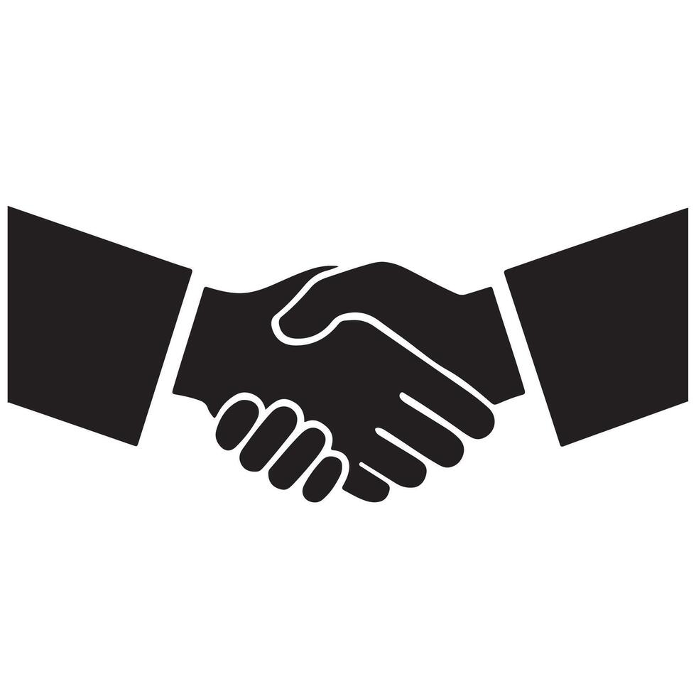 Simple Hands Shaking Icon vector