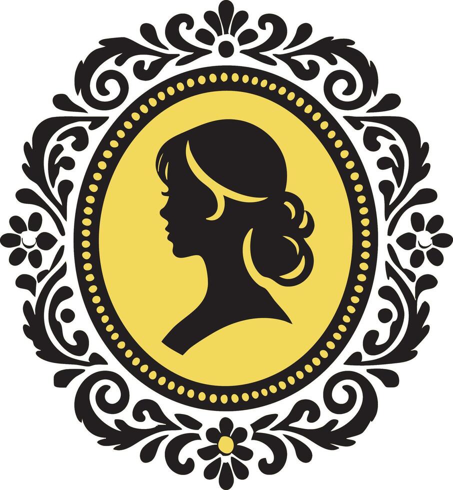 Vintage Jewelry Silhouette Cameo for Crafts vector