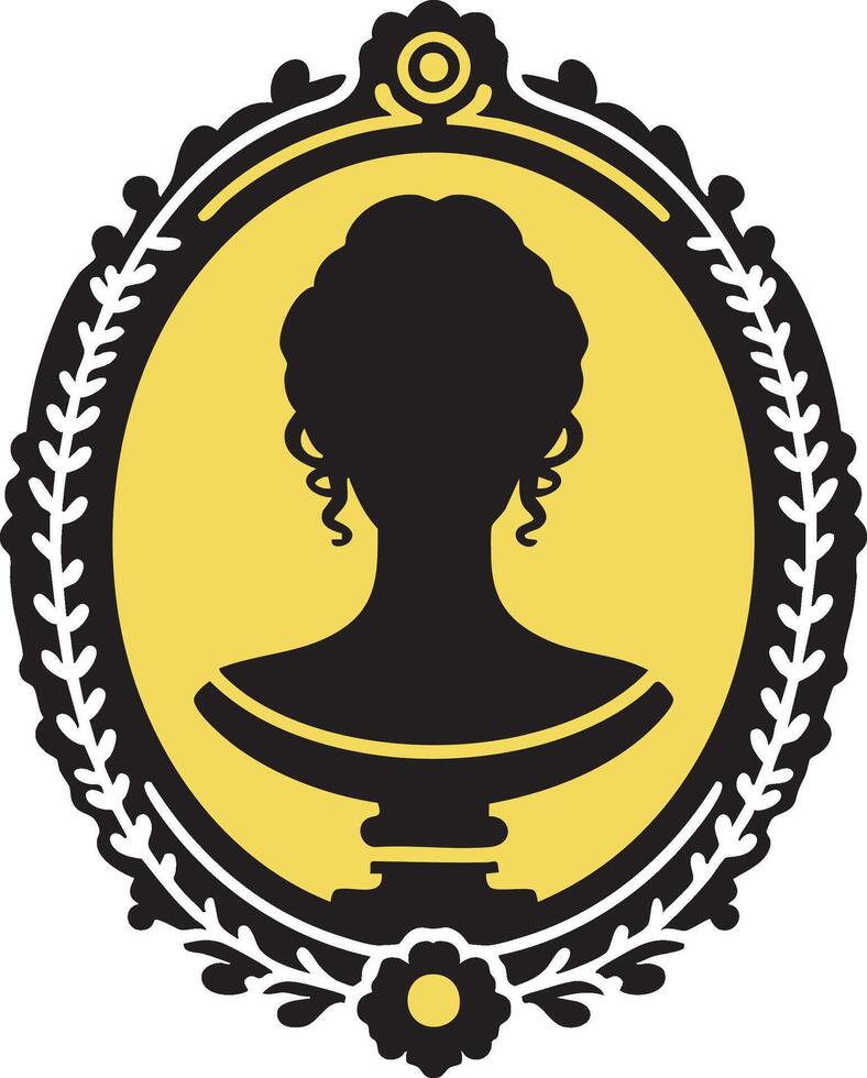 Retro Portrait Cameo for Unique Graphics vector