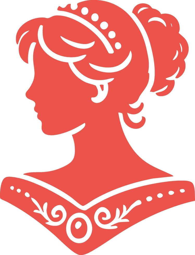 Stylish Cameo Silhouette for Feminine Branding vector