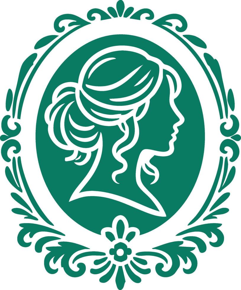 Refined Victorian Silhouette Cameo for Elegant Projects vector