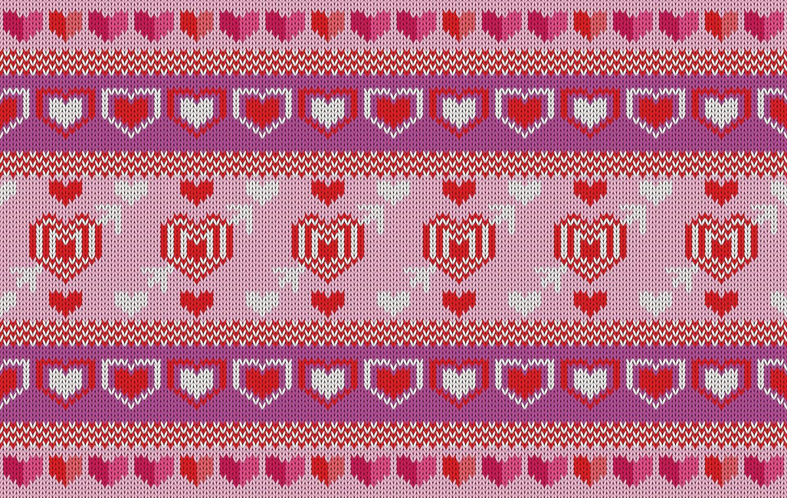 Knitted pattern seamless fabric Valentine day. traditional knitted pattern heard style. Designed for background ,wallpaper ,valentine ,clothing ,knitted pattern ,fabric ,embroidery ,textile vector