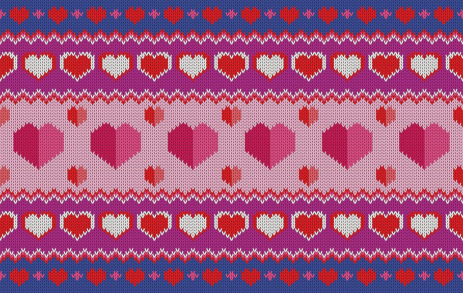 Knitted pattern seamless fabric Valentine day. traditional knitted pattern heard design. Designed for background ,wallpaper ,valentine ,clothing ,knitted pattern ,fabric ,embroidery ,textile vector