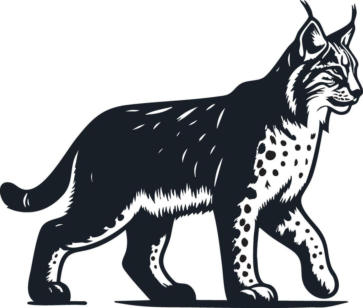 Wildlife-Inspired Lynx Silhouette for Posters vector