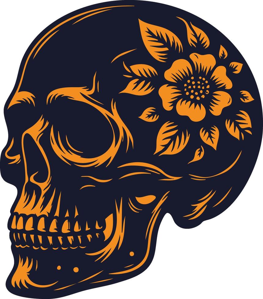 Decorative Skull Illustration for Bold and Stylish Art vector