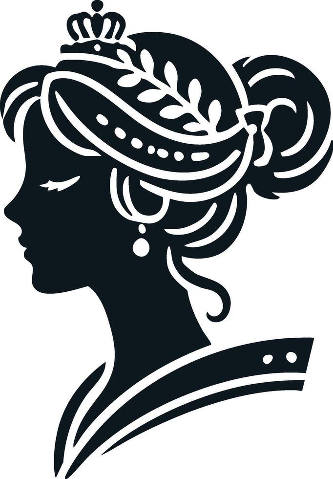 Old-Fashioned Portrait Cameo for Art Use vector