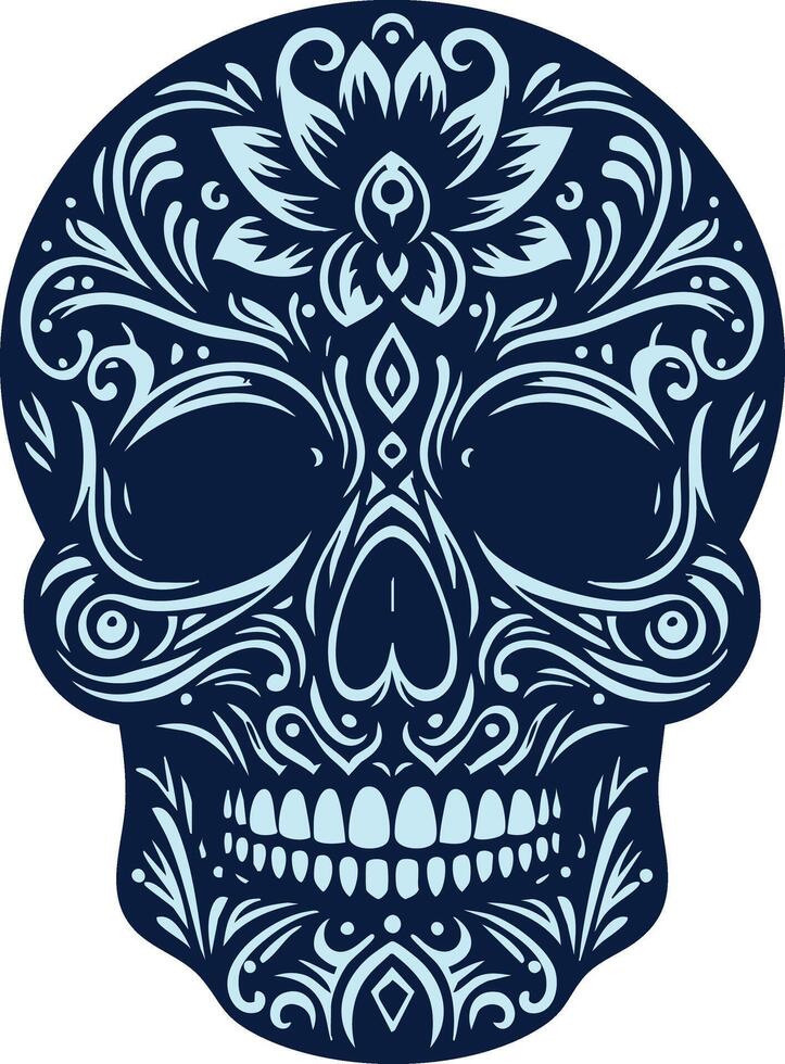 Artistic Skull Silhouette for Creative Branding Projects vector