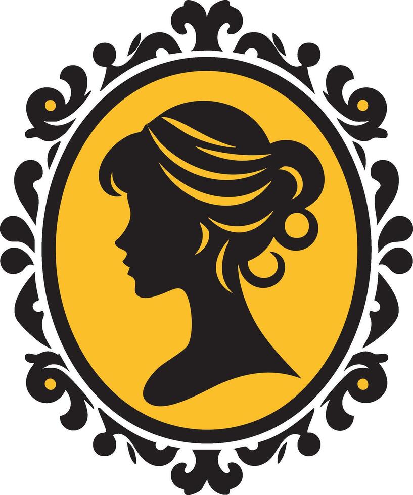 Retro-Style Cameo Icon for Art Nouveau Themes vector