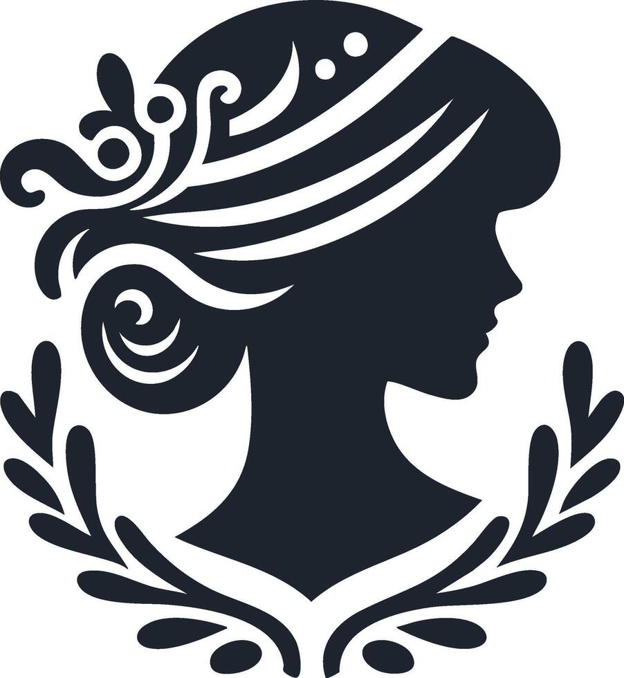Oval Cameo Silhouette for Sophisticated Graphics vector