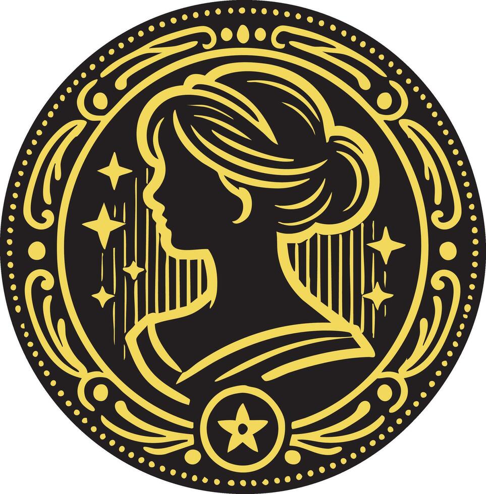 Traditional Cameo Icon for Old-Fashioned Designs vector