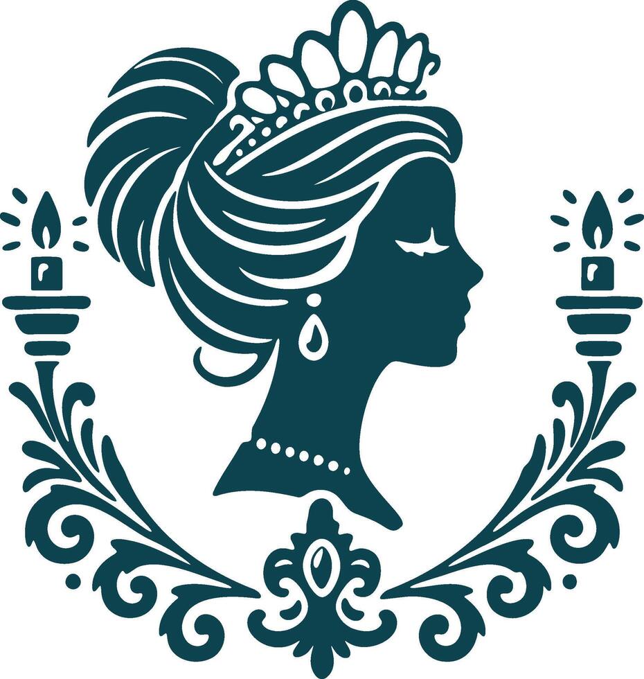 Decorative Victorian Cameo for Classical Art vector