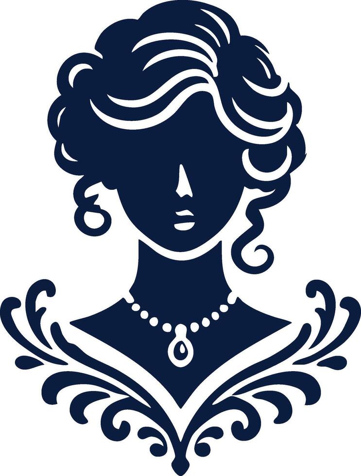 Elegant Female Silhouette Cameo for Craft Use vector