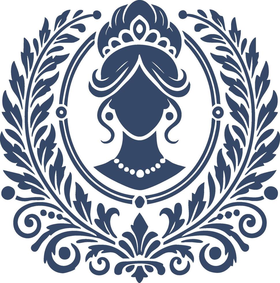 Delicate Profile Cameo for Jewelry Concepts vector