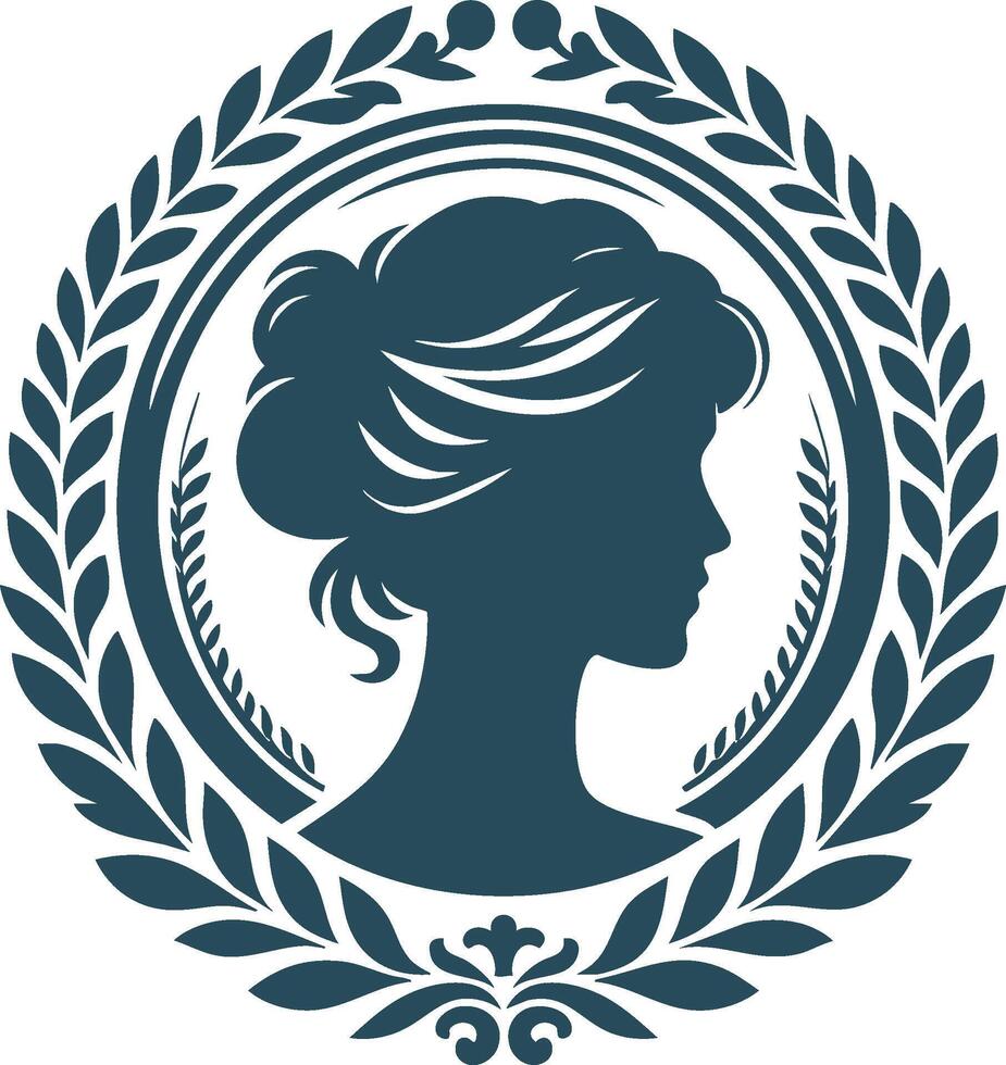 Romantic Victorian Cameo for Decorative Purposes vector