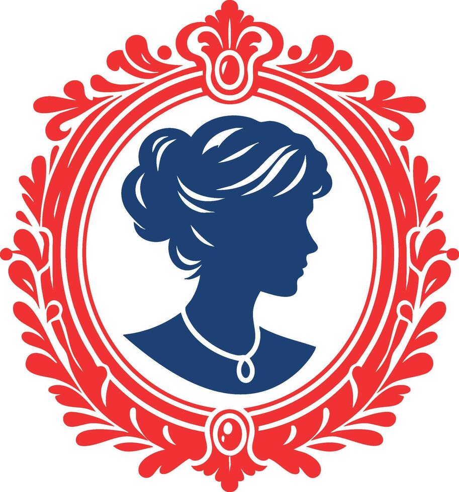Romantic Profile Cameo for Feminine Branding vector