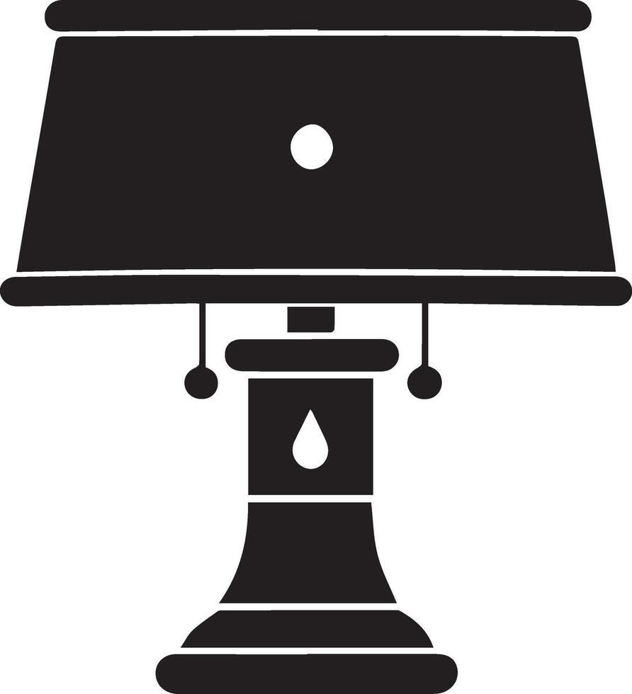 A black and white illustration of a lamp vector