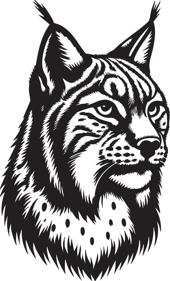 Elegant Lynx Silhouette for Wildlife Art vector