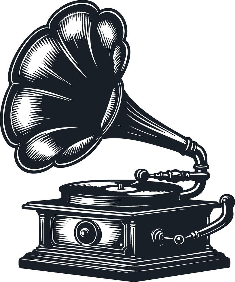 Retro Gramophone Art for Posters and Prints vector