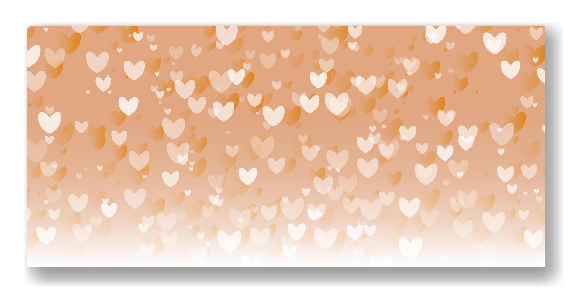 Background illustration featuring scattered hearts in shades of gold and beige perfect for Valentines Day celebrations vector